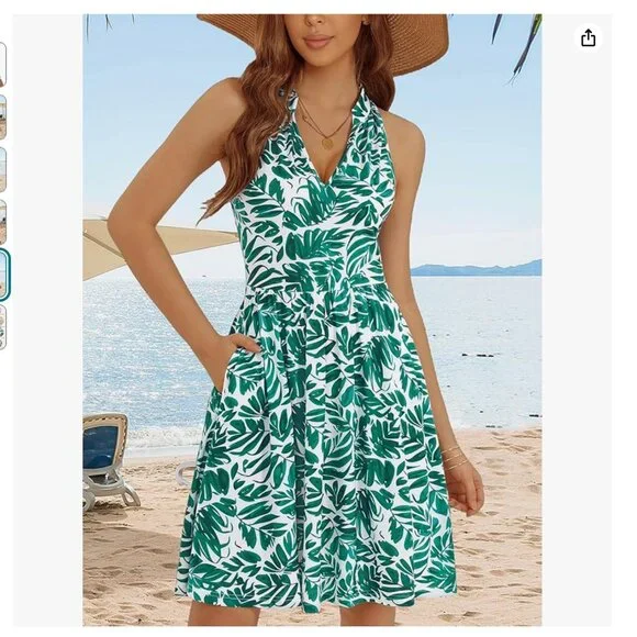 Sundresses Green Floral Tropical Corset Dress NEW IN PACKAGE SIZE SMALL - Picture 5 of 6